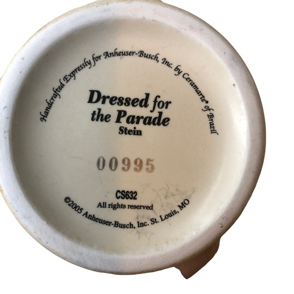 Anheuser-Busch Budweiser Collectible Pot Belly Stein “Dressed For The Parade” - Picture 13 of 14